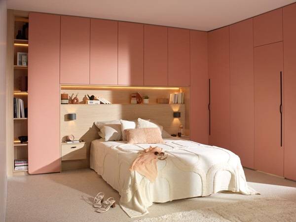 Aménagement dressing sur mesure - Alona oak et Peach
